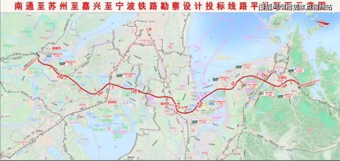 苏嘉高铁最新规划图，江苏与嘉兴的交通枢纽连接线路